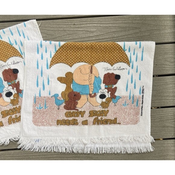 ZIGGY By Tom Wilson Bath Towel Set Royal Treasure Every Dog Needs A Friend VTG - Picture 6 of 16